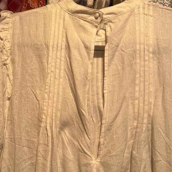 Free People Clover Ruffle Tunic Mini Dress Linen Ivory Size NWT - Picture 8 of 8